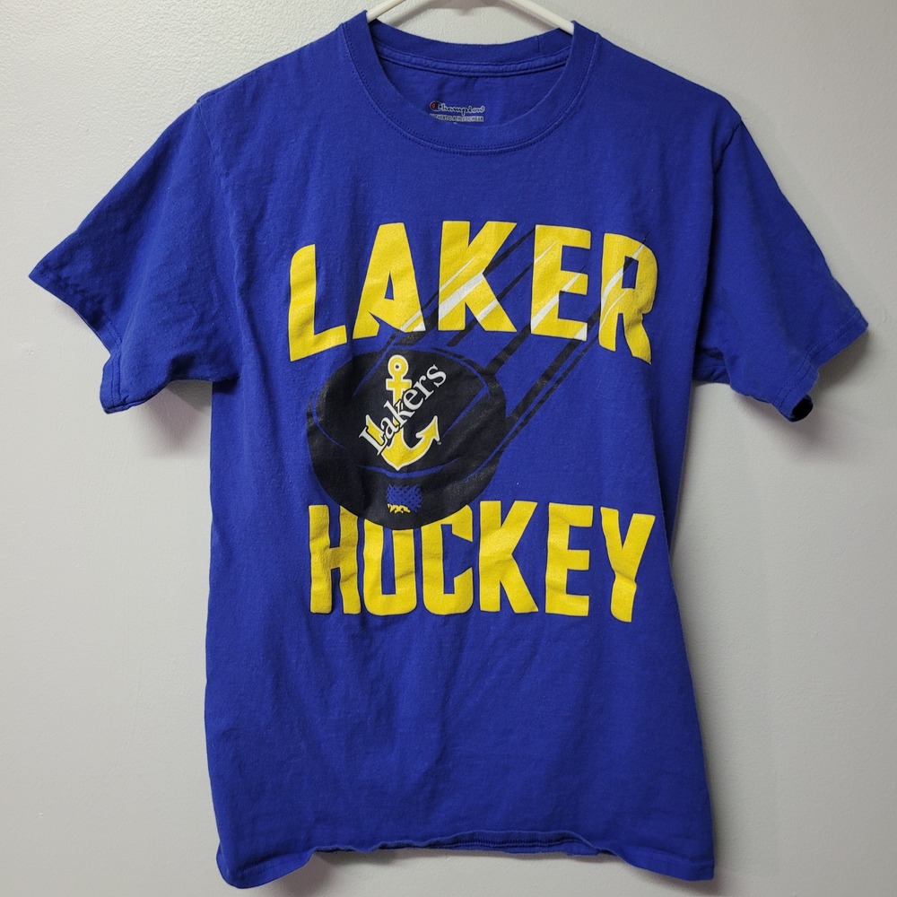 Champion Lakers Hockey‎ Graphic T Shirt Blue Yellow Youth Size S